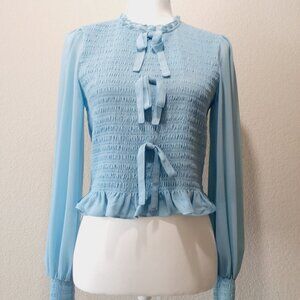 Cinq a Sept Smocked Body Blouse so Posh 😁 beautiful perfect for Spring or Fall